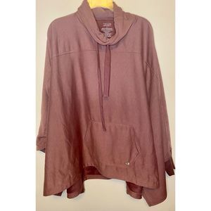 NWT Tahari Sport Cowl Neck Hi Lo Mauve Pullover Sweater Large RN63619
